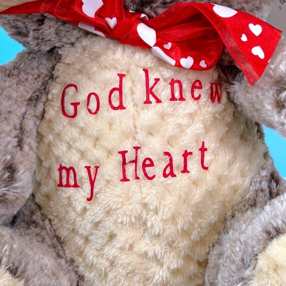 RARE Walmart GOD KNEW MY HEART Monkey Valentine's Day 11" Plush Stuffed Animal - Picture 2 of 7